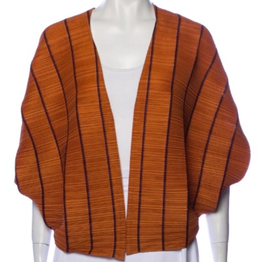 PLEATS PLEASE ISSEY MIYAKE Printed Open Front Sweater